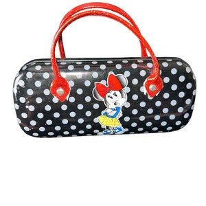 Disney Polka Dot Minnie Mouse kids eyeglass case w Red Handles